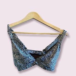 Black and white dotted bathing suit top